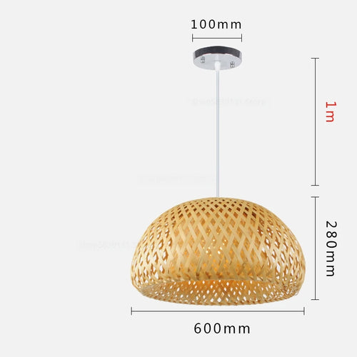 luminaire suspendu en bambou chinois pour restaurant hôtel - vue 9 sur 29