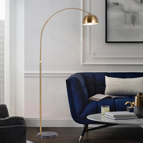 lampadaire nordique led en fer simple avec base en marbre - vue 2 sur 8