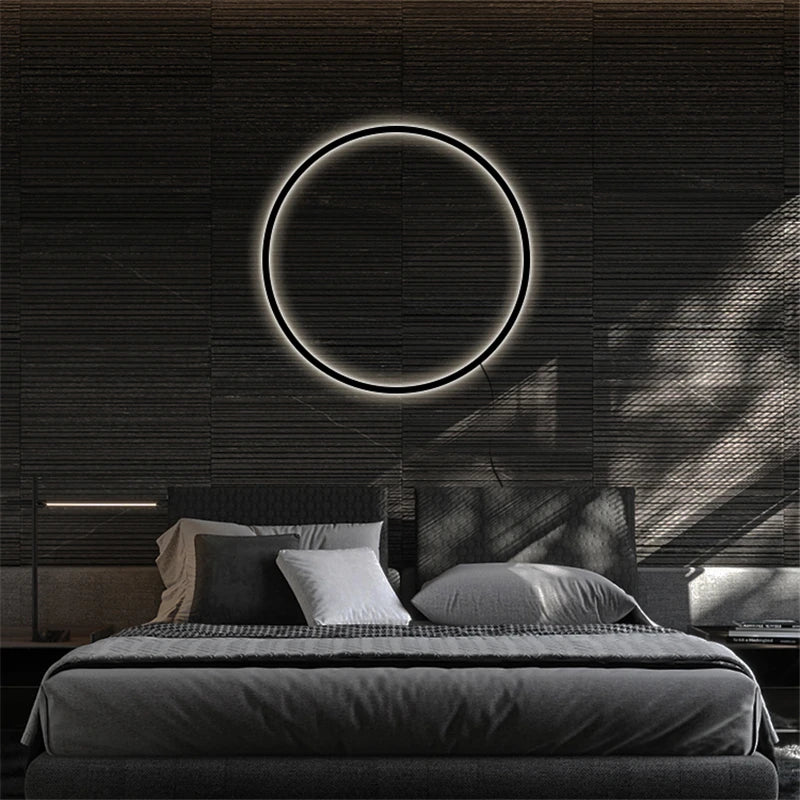 applique murale à led en forme d'anneau pour décoration moderne - vue 3 sur 10