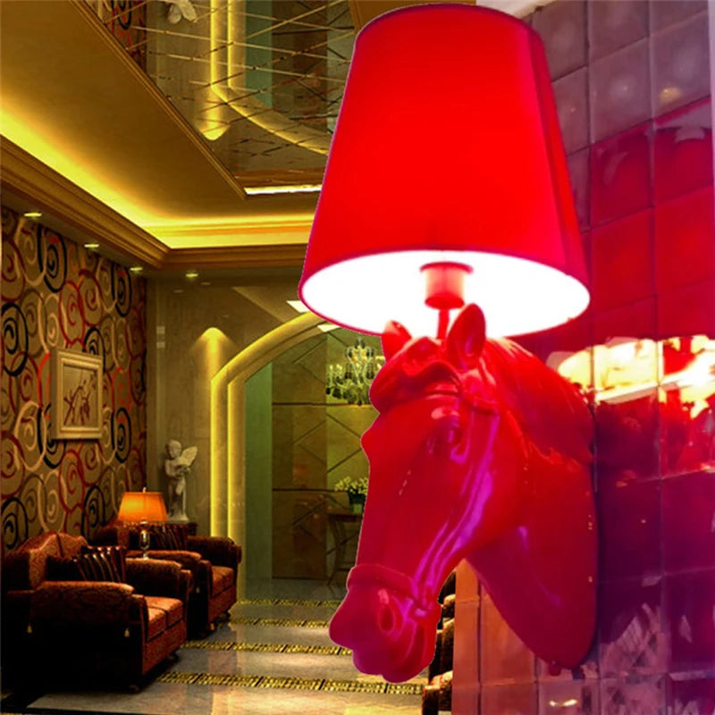 applique murale style européen cheval pour salon hôtel foyer - vue 6 sur 12