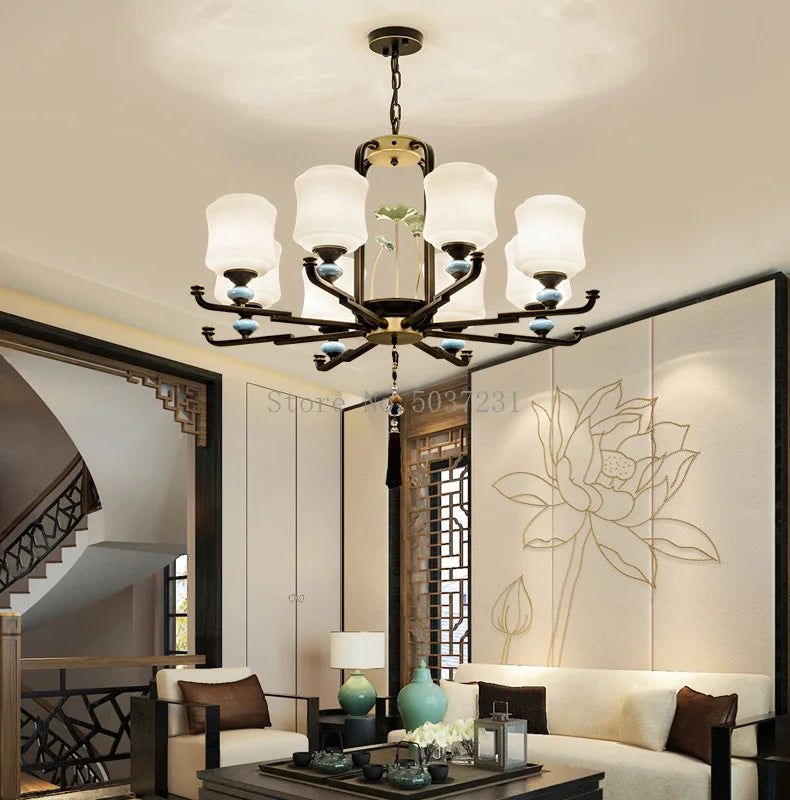 lustre moderne simple rétro avec lumières led élégantes