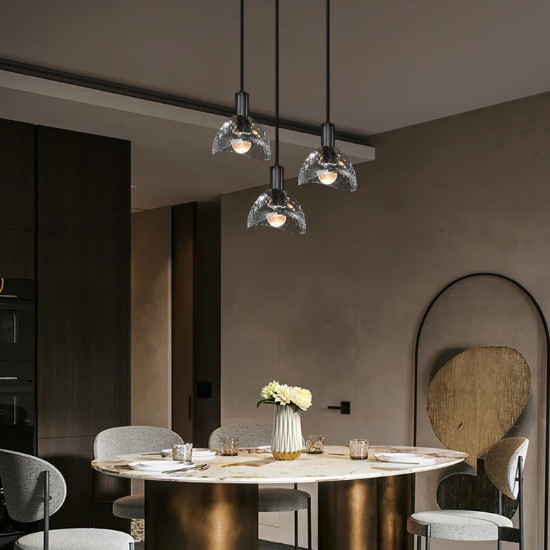 lustre en cristal moderne avec éclairage led décoratif intérieur - vue 4 sur 8