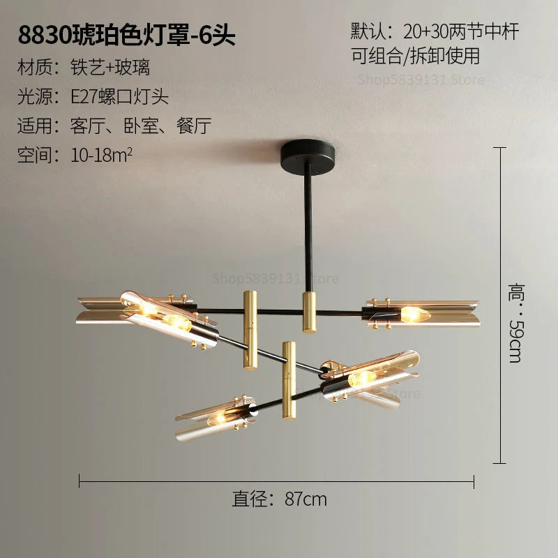 lustre en verre au design nordique et créatif - vue 10 sur 12
