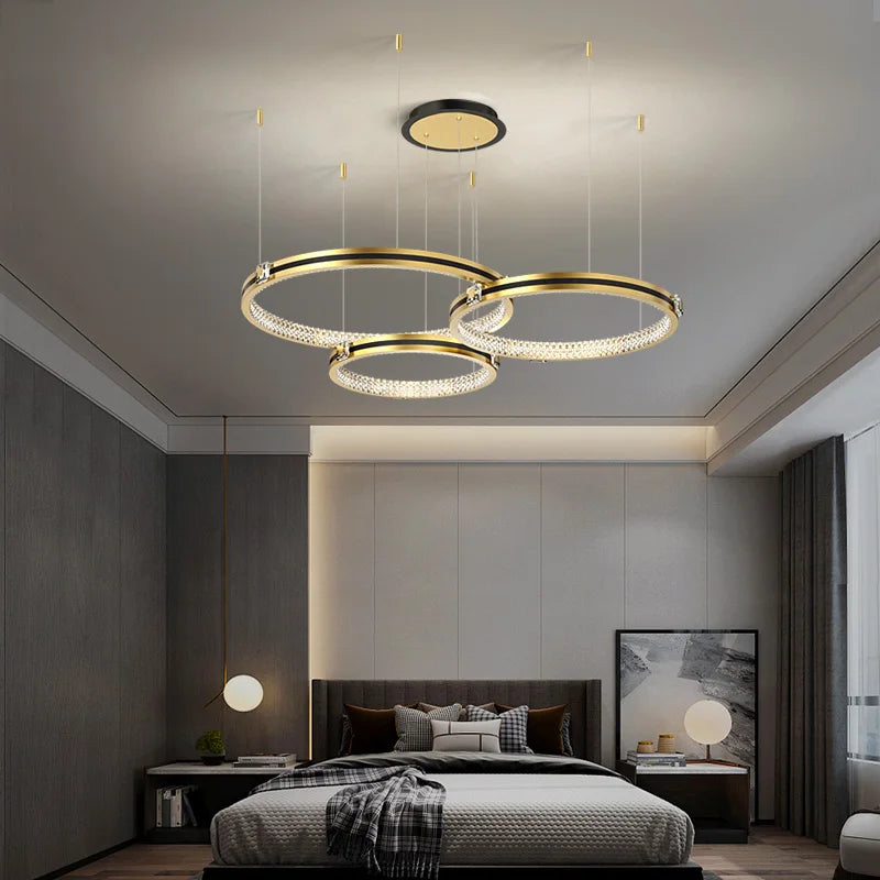 lustre en cristal moderne pour hall et restaurant luxe - vue 5 sur 17