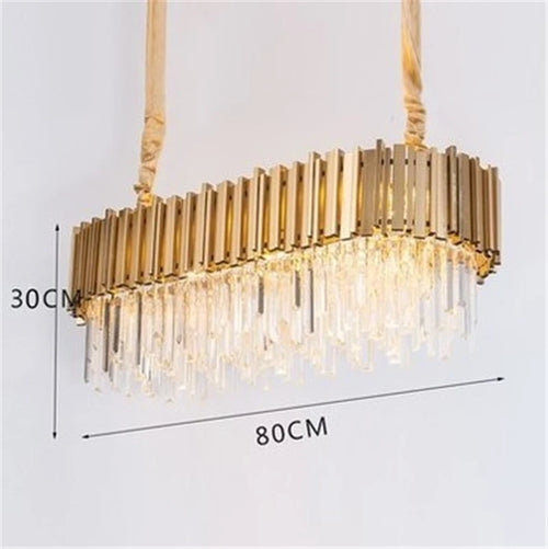 lustre moderne en cristal avec grande suspension à led - vue 11 sur 15