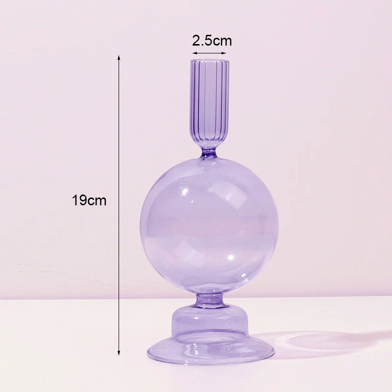 bougeoir en verre pour décoration romantique et festive - vue 10 sur 15