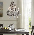 lustre vintage en fer forgé et cristal pour un éclairage rétro