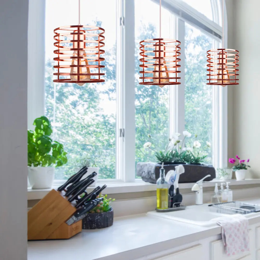 lustre suspendu moderne avec 1/3 têtes led vintage - vue 4 sur 13