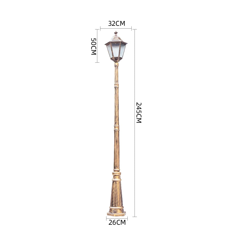 (H≈2.4M) Courtyard Lamp Street Lamp Outdoor Lawn Lamp Outdoor Waterproof Villa Garden Community High Pole Lamp Post Lamp - vue 8 sur 8