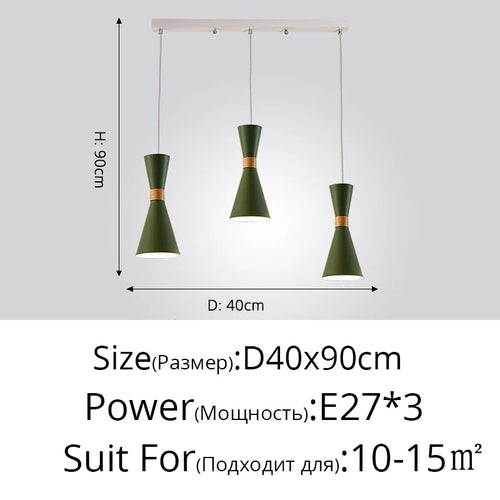 suspension moderne en bois créative macaron - vue 15 sur 17