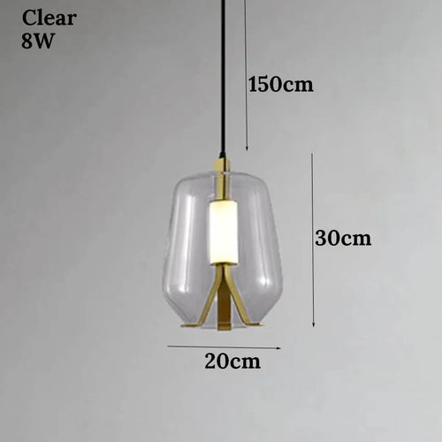 suspension vintage en verre design nordique créatif - vue 10 sur 10