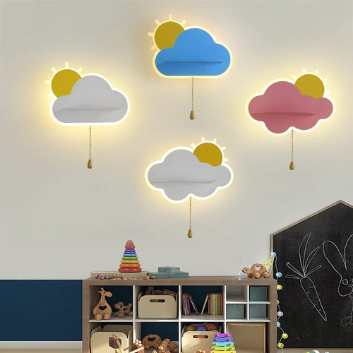 applique murale led créative en forme de nuage pour enfants - vue 3 sur 12