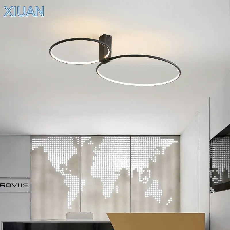 plafonnier rond led design scandinave en métal et aluminium décoratif - vue 3 sur 15