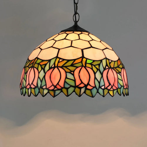 Bohême rétro européen coloré Tiffany verre lustre lustre Bar Restaurant créatif Rural porche méditerranéen lustre - vue 8 sur 28