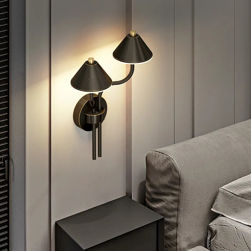 applique murale à led en forme de champignon en cuivre moderne - vue 4 sur 10