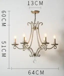 lustre en métal coulé rétro pour éclairage intérieur en fer forgé - vue 11 sur 11