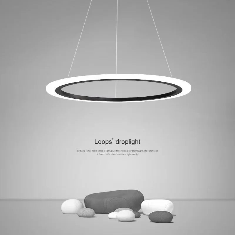 lustre circulaire moderne à anneau unique éclairage led - vue 4 sur 9