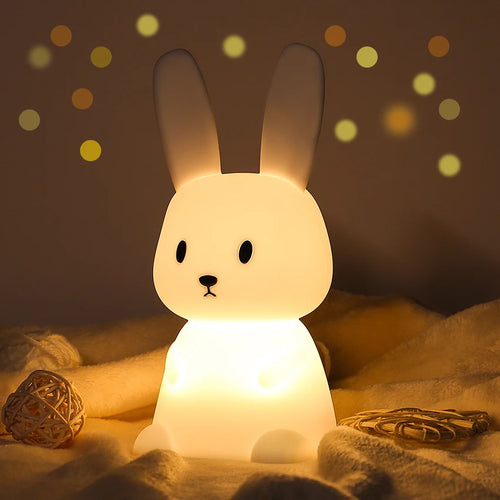veilleuse lapin mignon en silicone usb pour enfants kawaii - vue 7 sur 7