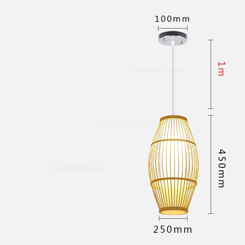 luminaire suspendu en bambou chinois pour restaurant hôtel - vue 14 sur 29