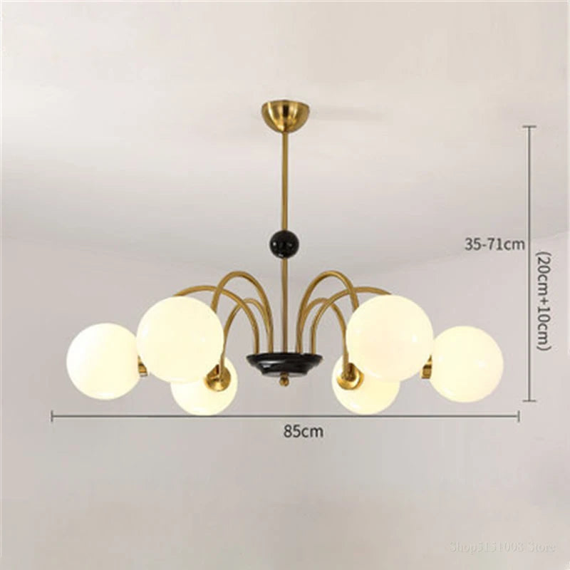 lustre moderne led décoration nordique éclairage intérieur - vue 8 sur 16