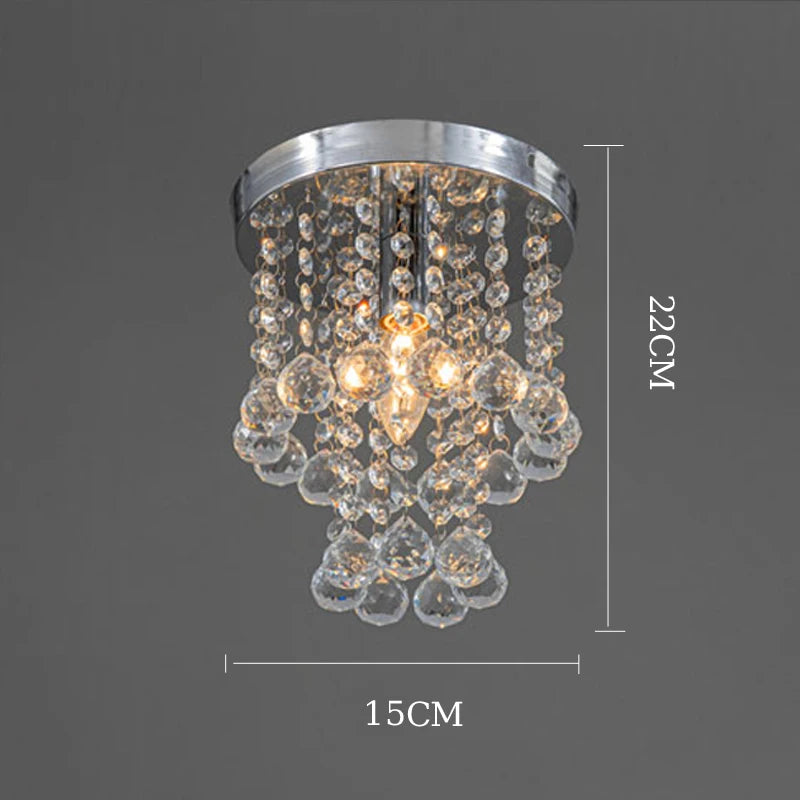 suspension en cristal doré et argenté décoratif - vue 8 sur 8