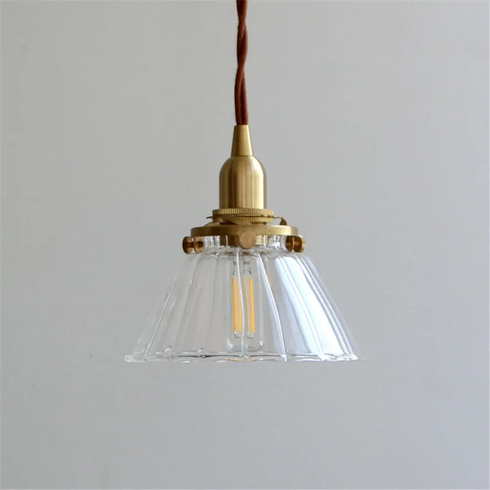 loft industriel led suspension lumière rétro laiton verre suspension antique droplight - vue 8 sur 8