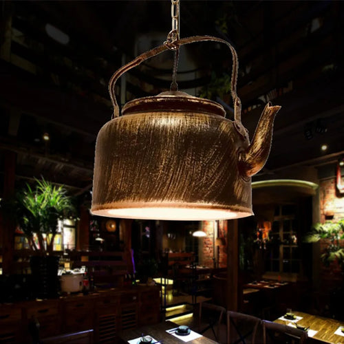 lustre rétro industriel en fer pour bar restaurant musique wj11087 - vue 2 sur 8