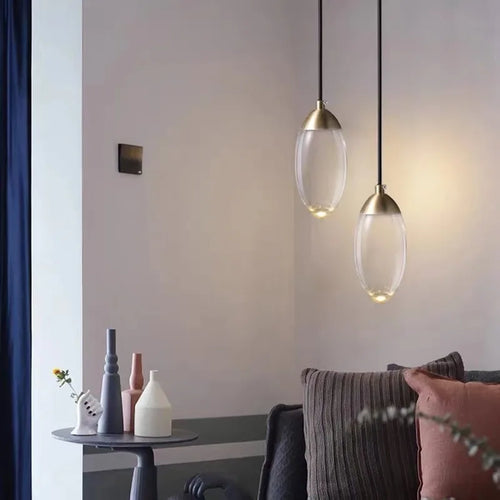 suspension moderne en laiton cristal design nordique pour intérieur élégant - vue 3 sur 7