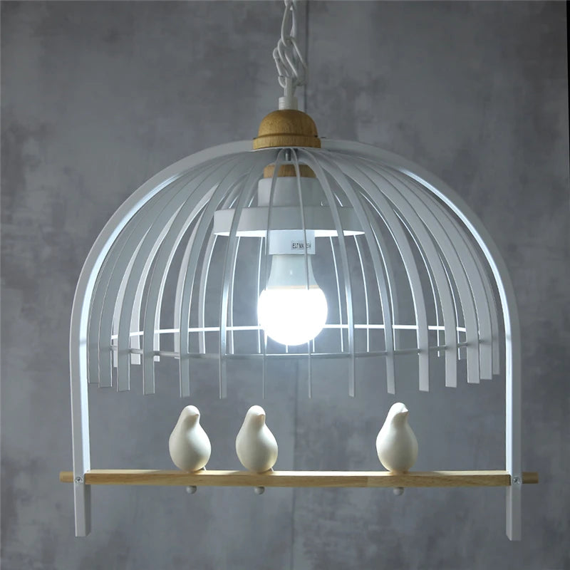 suspension moderne en fer pour oiseaux et décoration intérieure - vue 3 sur 9