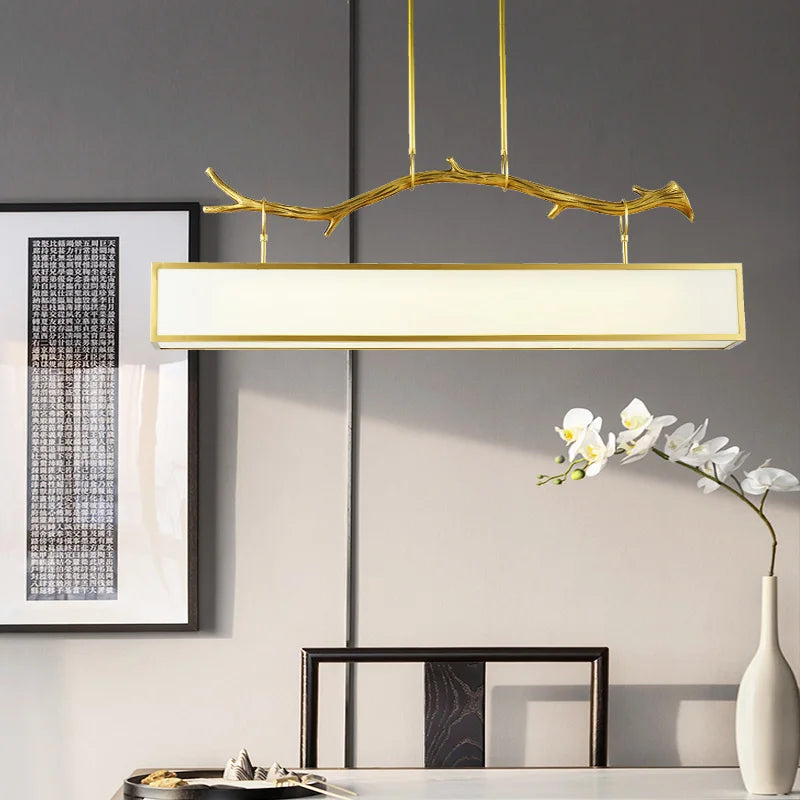 lustre moderne en cuivre design branche d'arbre décoratif intérieur - vue 4 sur 7
