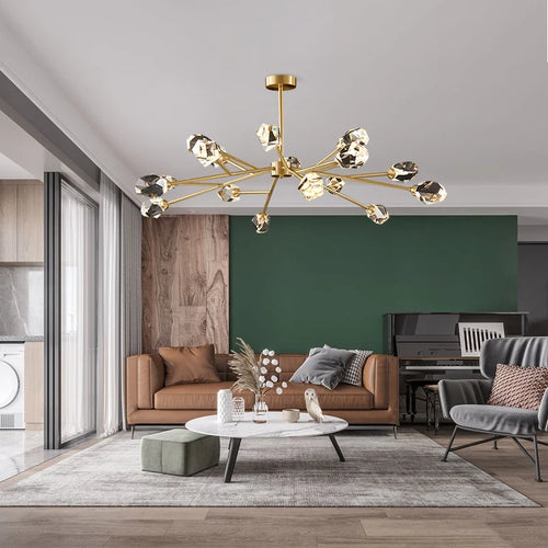 lustre en cristal moderne pour décoration intérieure élégante et luxueuse - vue 2 sur 11