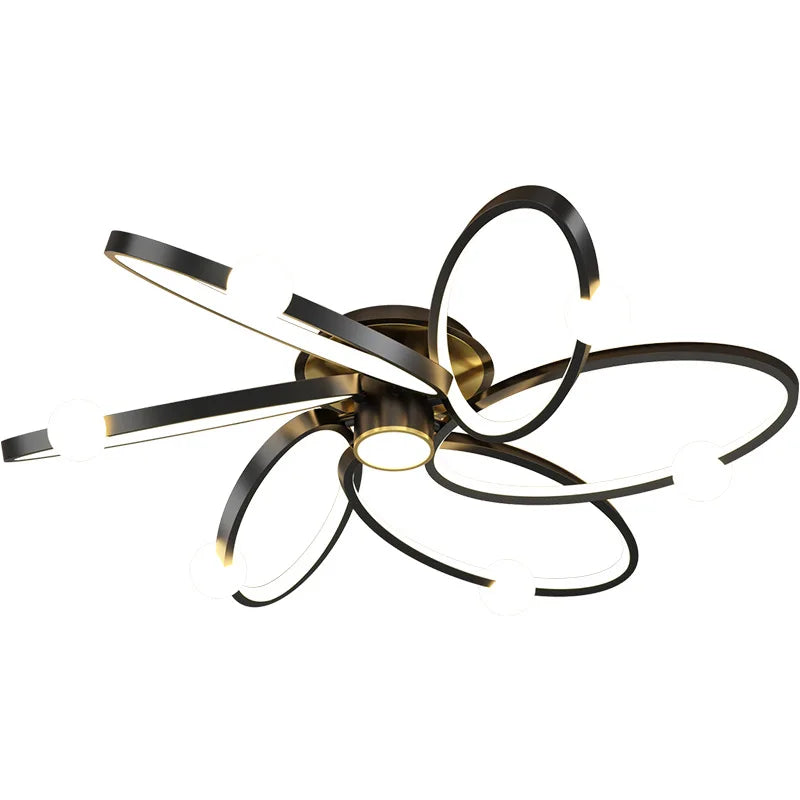 plafonnier led noir anneau maison décor luminaire - vue 6 sur 10