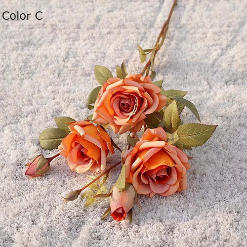 nouvelle décoration dautomne roses bouclées fleurs artificielles luxe - vue 7 sur 10