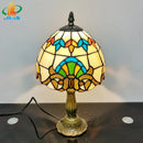 lampe à poser baroque européenne style tiffany en verre antique