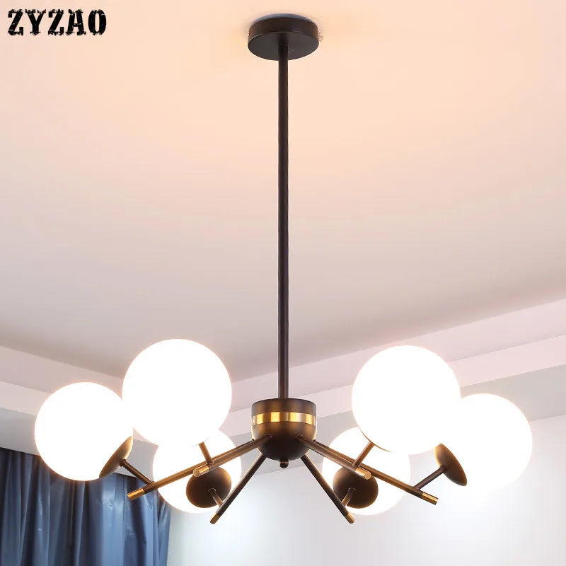 lustre moderne en boule de verre pour décoration intérieure élégante - vue 2 sur 9