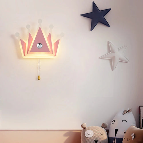 applique murale couronne dessin animé avec télécommande pour enfants filles - vue 5 sur 8