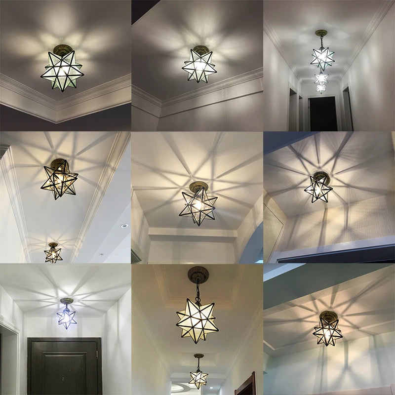 plafonnier pentagramme moderne éclairage étoile pour couloir ou entrée - vue 2 sur 8