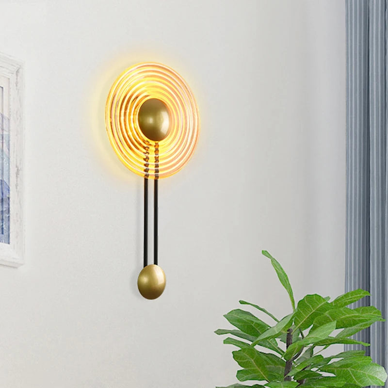 applique murale cloche en métal et verre style européen décoratif - vue 2 sur 7