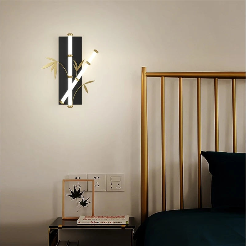 applique murale imitation bambou acrylique style chinois moderne - vue 3 sur 10