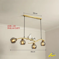 lustre moderne nordique en verre led pour restaurant bar