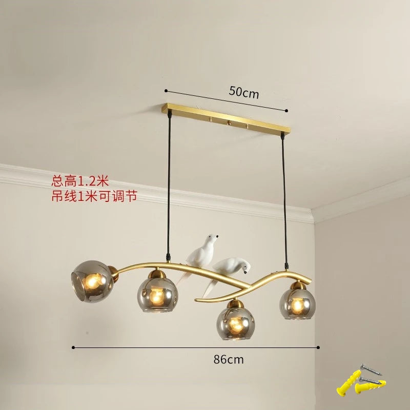 lustre moderne nordique en verre led pour restaurant bar