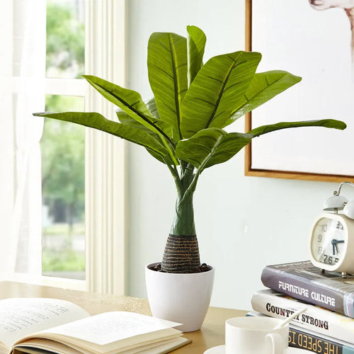 palmier artificiel monstera tropical pour décoration intérieure en pot - vue 3 sur 9