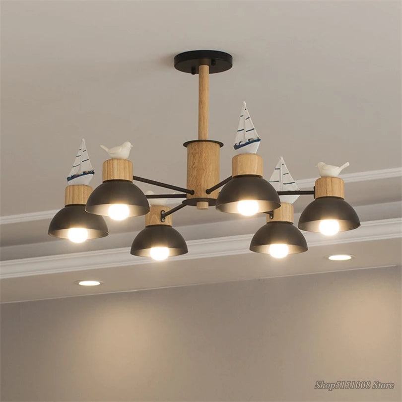 lustre nordique oiseau led simple moderne mini décor éclairage - vue 4 sur 11