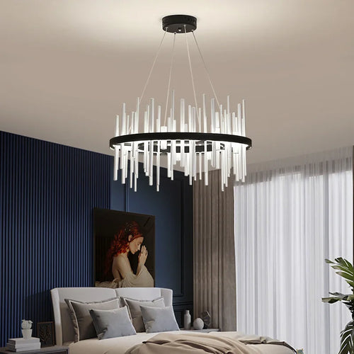 lustre nordique simple en acrylique à haute transmission lumineuse - vue 6 sur 9