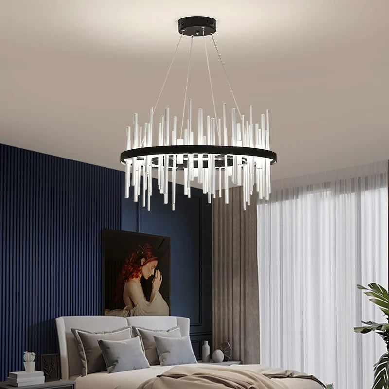 lustre nordique simple en acrylique à haute transmission lumineuse - vue 5 sur 9