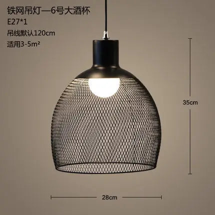 lustre cage à oiseaux style loft rétro en fer créatif minimaliste - vue 14 sur 18