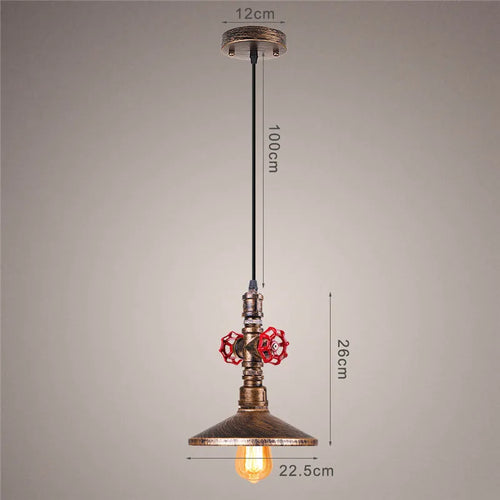 Suspension Loft Steampunk Vintage tuyau d'eau en métal - vue 11 sur 11