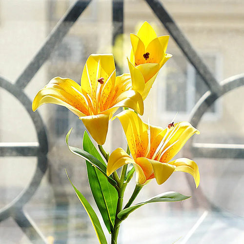 fleur artificielle lys soie décoration accessoires mariage photographie artisanat - vue 2 sur 10