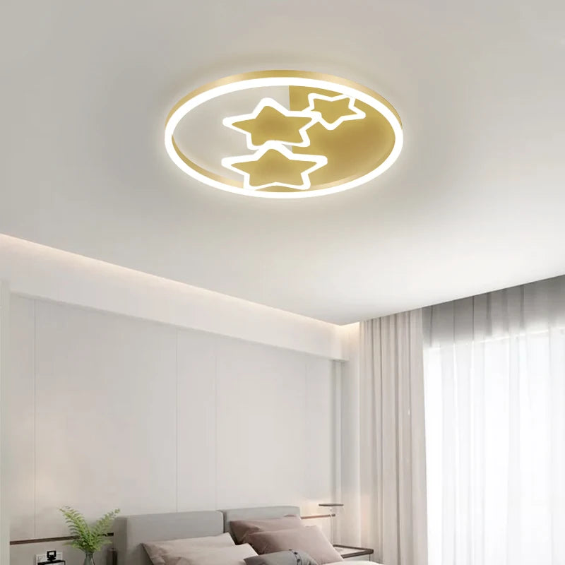 plafonnier rond en or avec télécommande pour intérieur - vue 3 sur 14