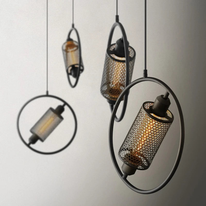 suspension postmoderne en fer style industriel créative décorative - vue 4 sur 10